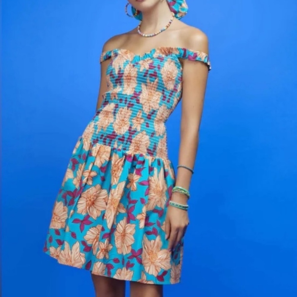 AUTUMN ADEIGBO NWOT Cassie Floral Smocked Sun Dress - Size 2 - Picture 3 of 12